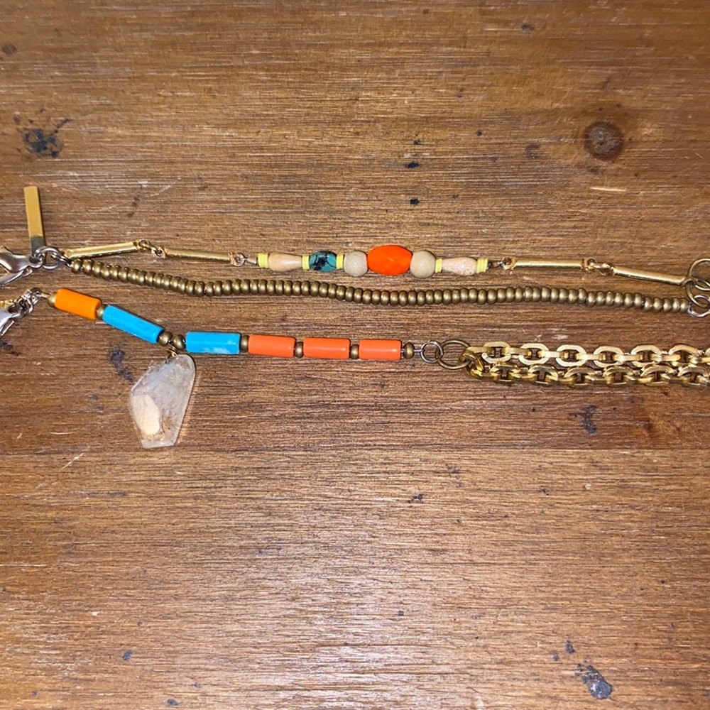 Etymology Set Bracelets Boho Crystal Beaded Chain Gold